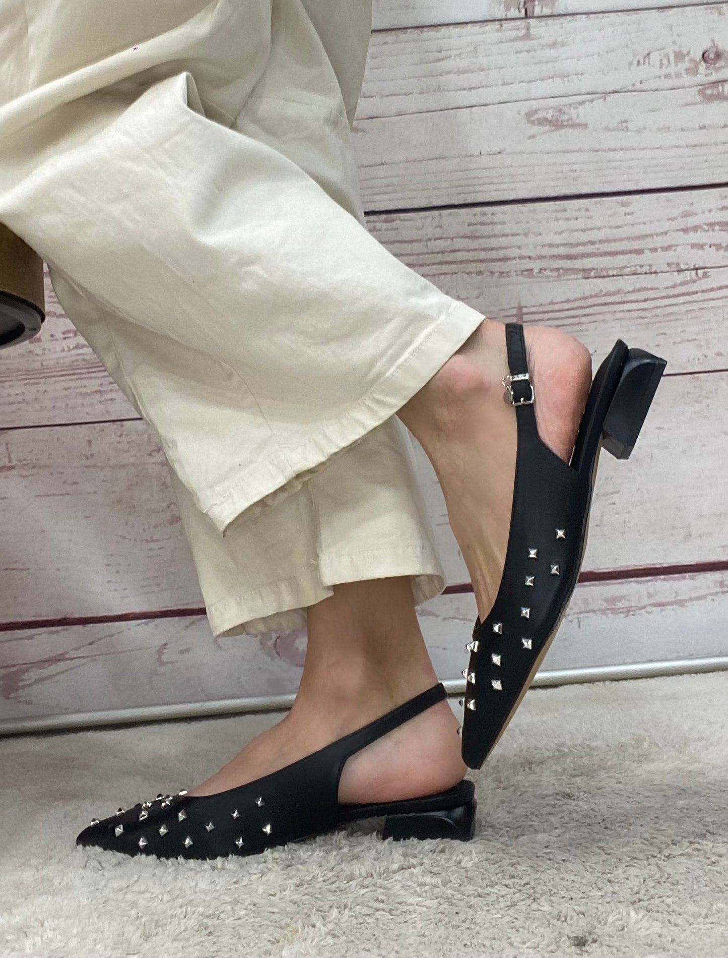 Xti ballerina borchiette argento