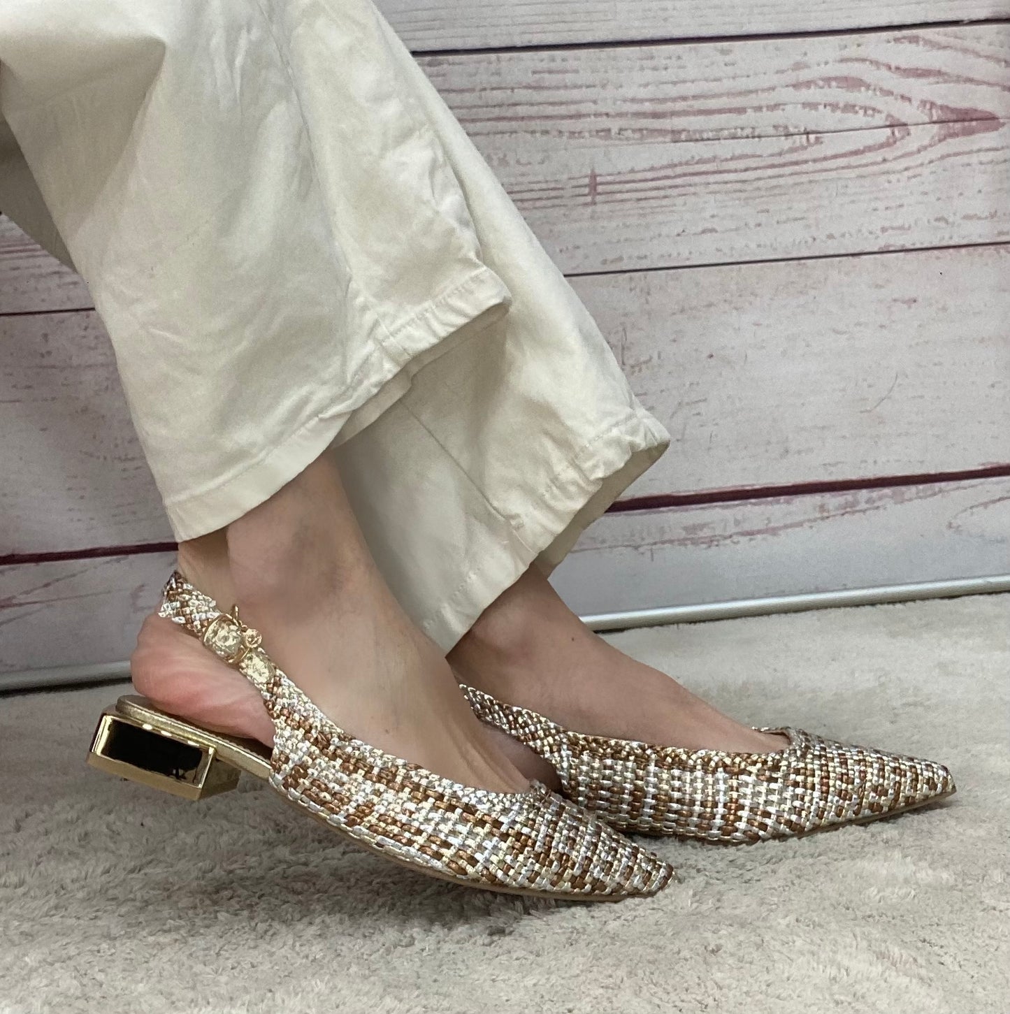 Xti ballerina intrecciata Platino+Bronzo+Argento