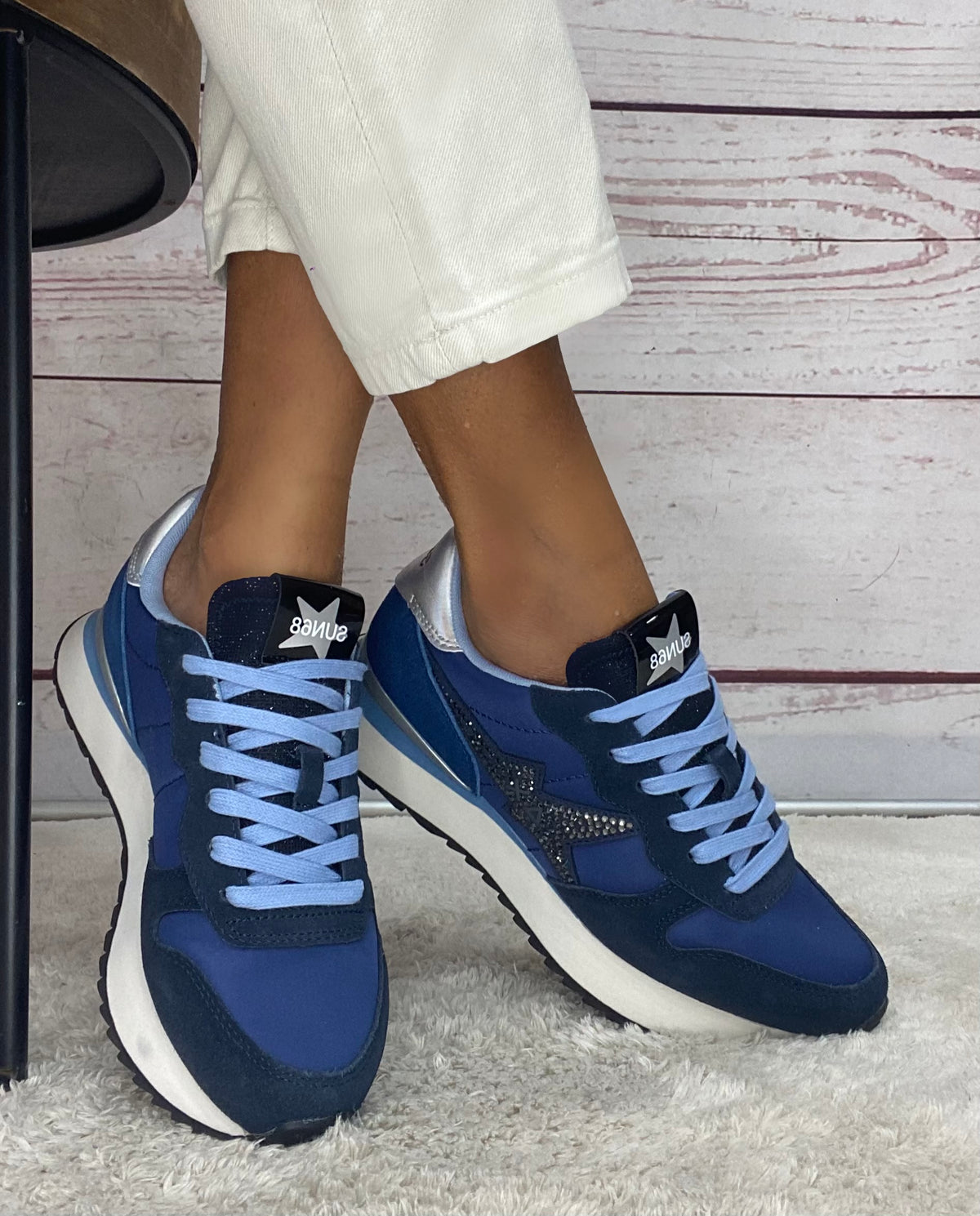 Sun68 Stargirl Glitter logo Blu