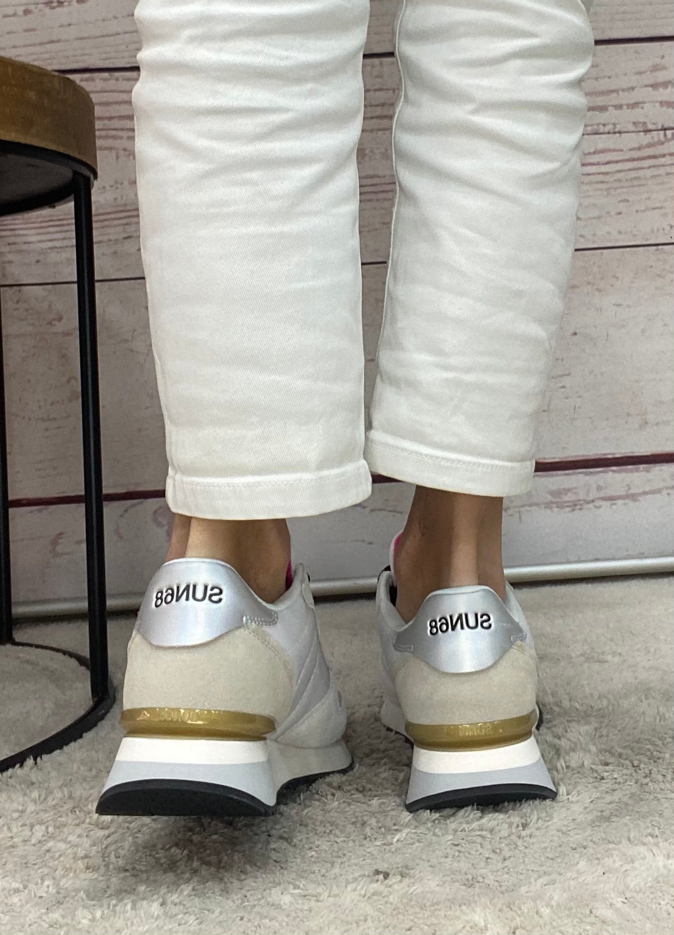 Sun68 Stargirl Glitter Logo Bianco