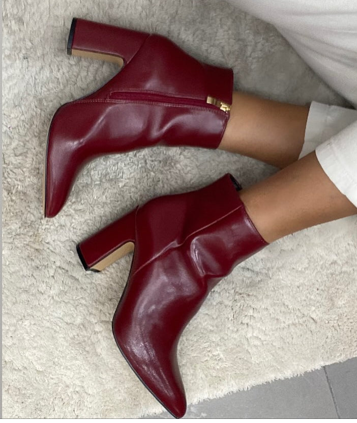 Cristine tronchetto pelle bordeaux
