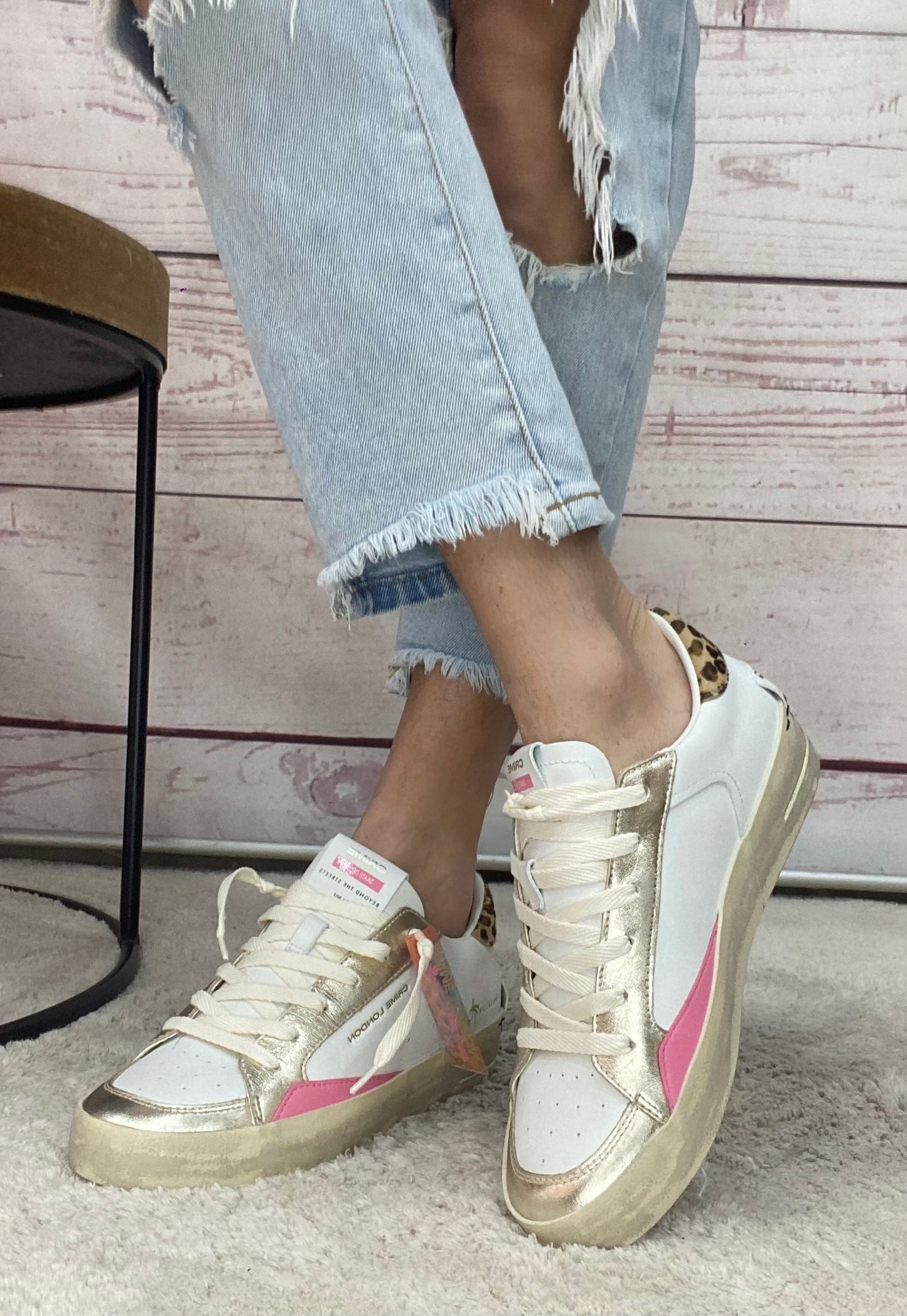 Crime SK8 Deluxe Wedge Gold Animalier