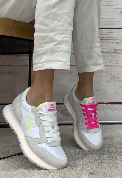 Sun68 Ally Solid 0162 Bianco/Fuxia Fluo