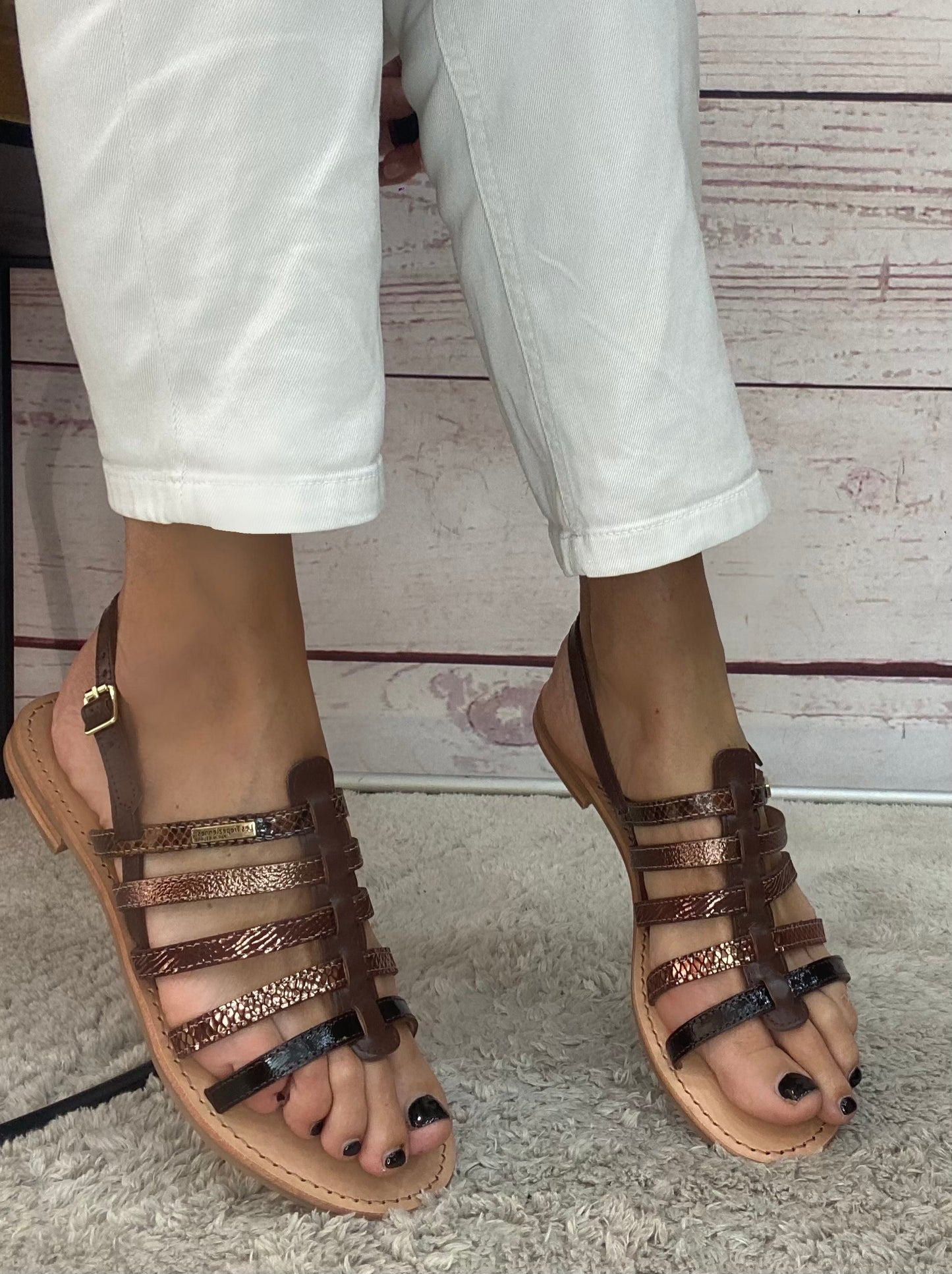 Les Tropezien sandalo gabbietta Chocolat multi