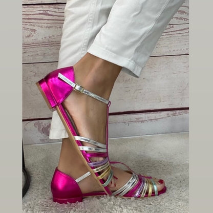 Milano Sandalo gabbietta multi fucsia