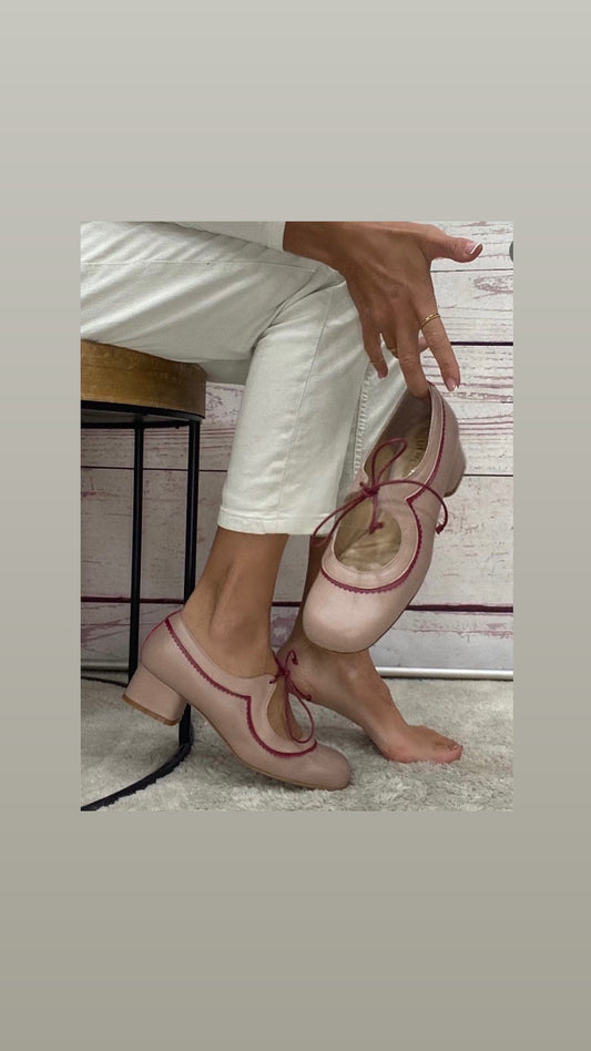 Decolletè Artigianale 380 Nappa Rosa antico+Magenta