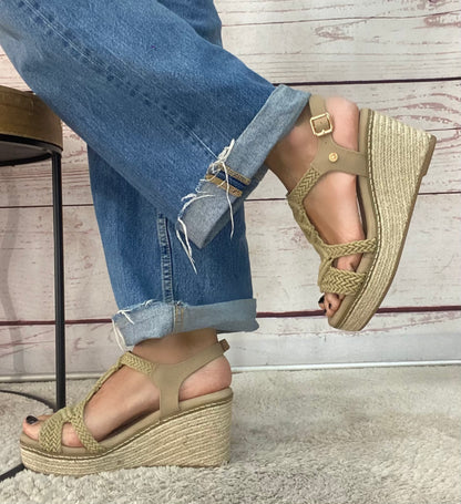 Xti Zeppa paglia uncinetto beige