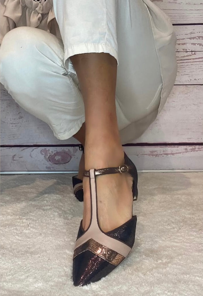 Gielle Viareggio pelle Marrone+pelle Platino + pelle Nude