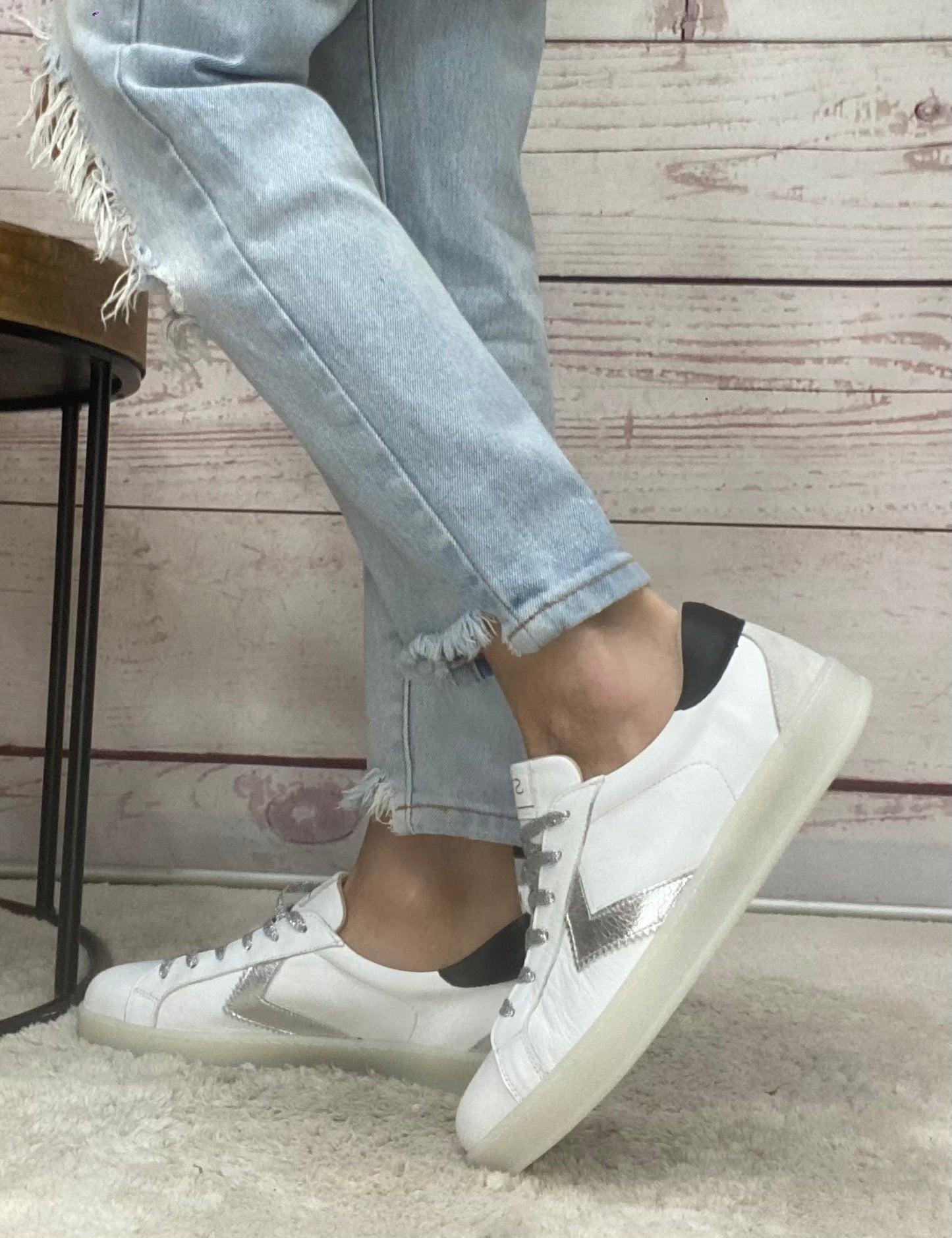 Step Nappa white met Silver