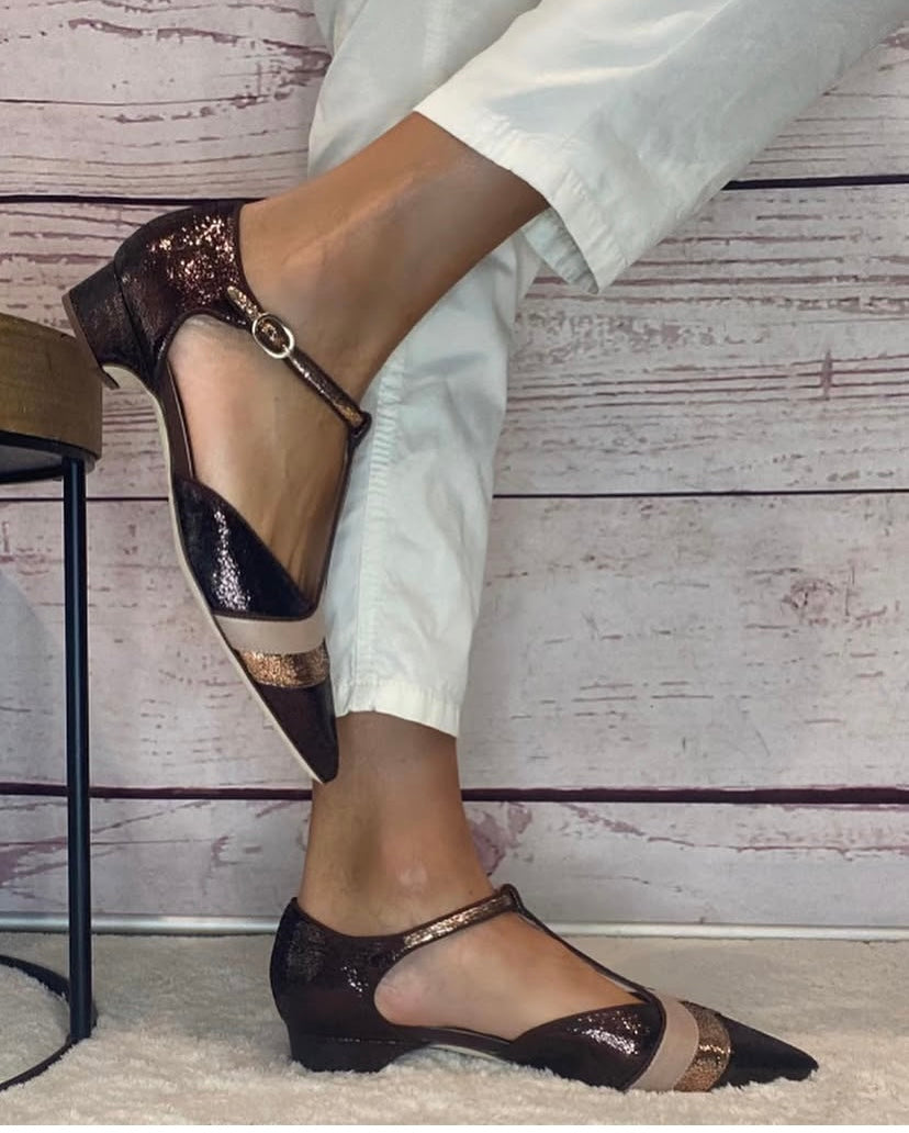 Gielle Viareggio pelle Marrone+pelle Platino + pelle Nude