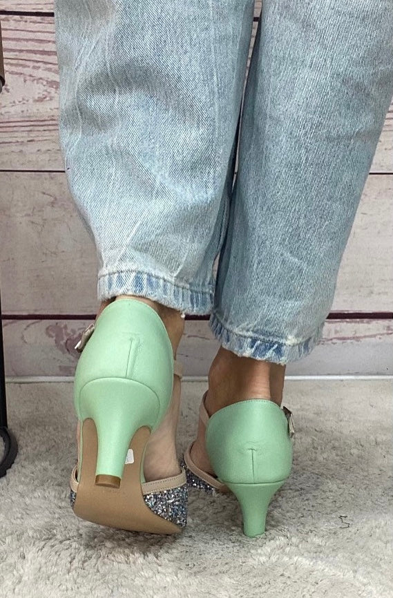 Mondie Tangherina nappa verde+glitter