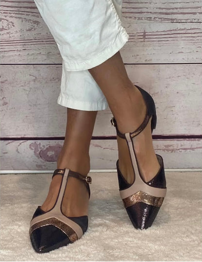 Gielle Viareggio pelle Marrone+pelle Platino + pelle Nude