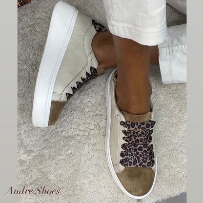 Step Sneakers pelle crema/suede