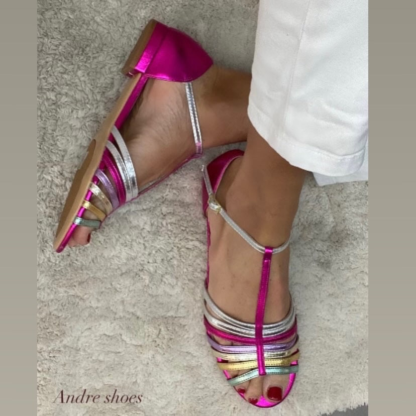 Milano Sandalo gabbietta multi fucsia