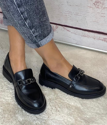 Hosis 4497 mocassino pelle nera