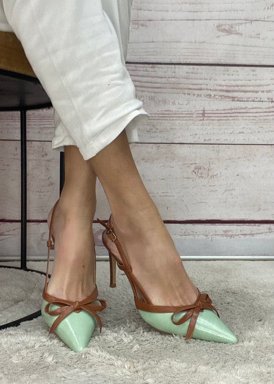 Helena Slingback k4537 Green/Brown