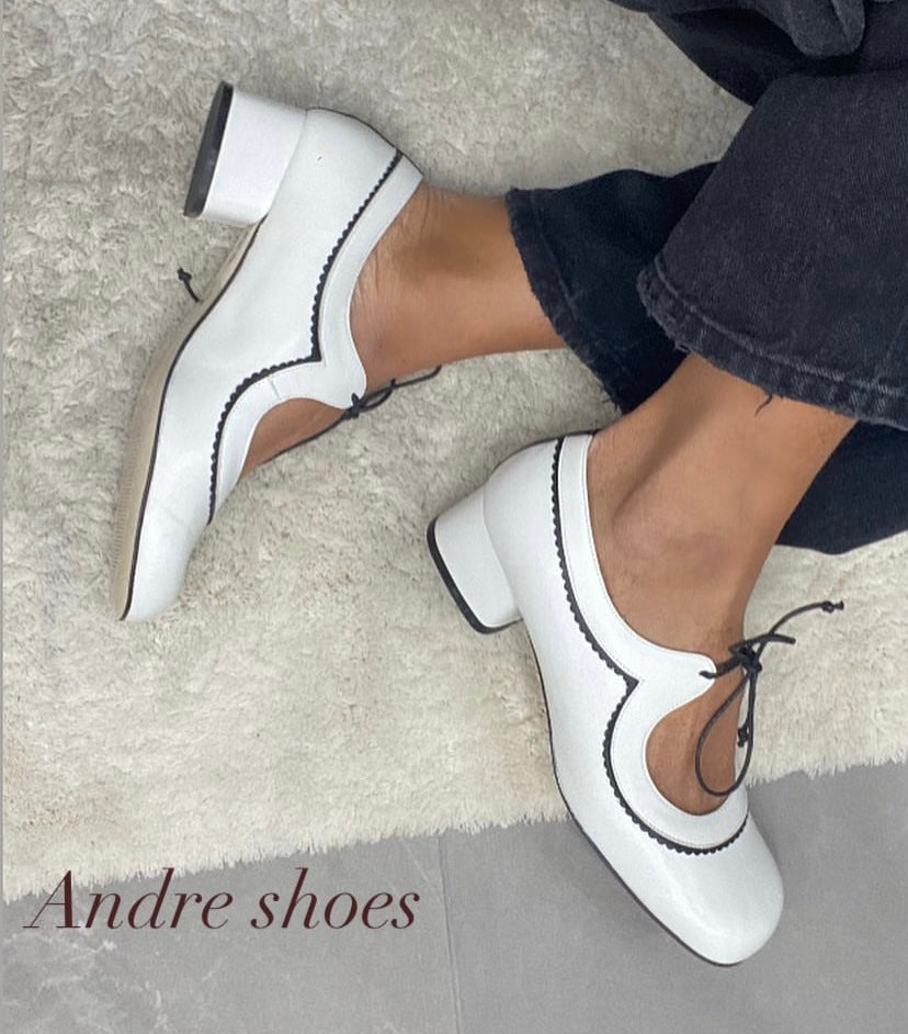 Decolletè Artigianale 380 Nappa Latte+Nappa Nero