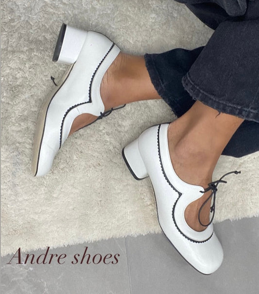 Decolletè Artigianale 380 Nappa Latte+Nappa Nero