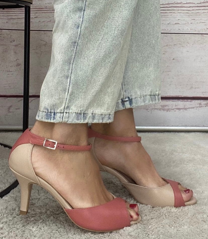 Mondie Decolletè nappa Nude+nappa Pesca