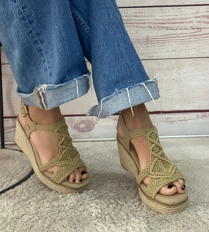 Xti Zeppa paglia uncinetto beige
