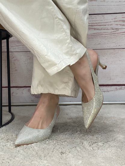 Cristine Slingback Camilla 6 lurex champagne
