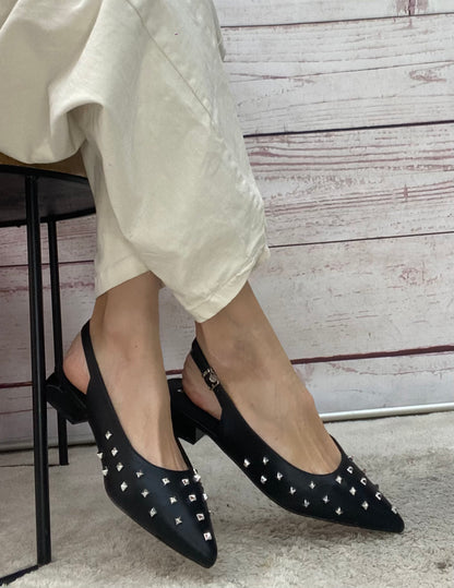 Xti ballerina borchiette argento