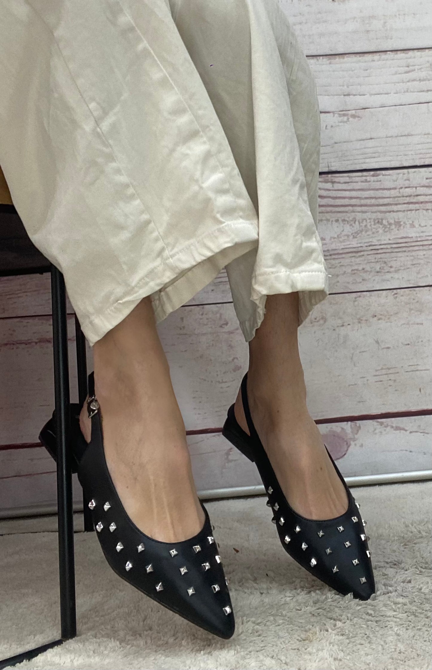 Xti ballerina borchiette argento