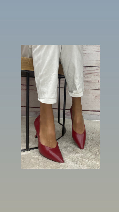 F.M. Décolleté Bordeaux tacco 7