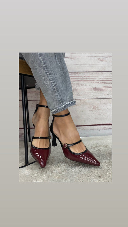 M.Unique Décolleté bordeaux cinturini