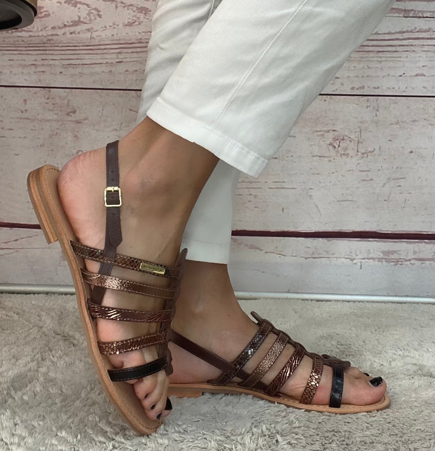 Les Tropezien sandalo gabbietta Chocolat multi