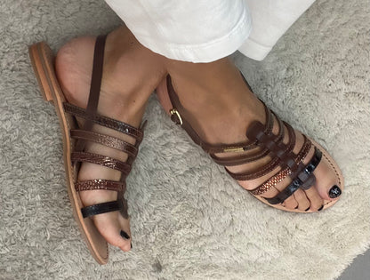 Les Tropezien sandalo gabbietta Chocolat multi