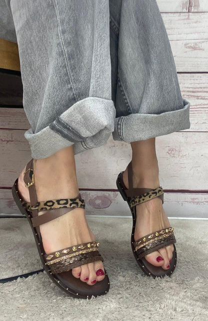 18+ Sandalo 9023 treccia t.moro animalier