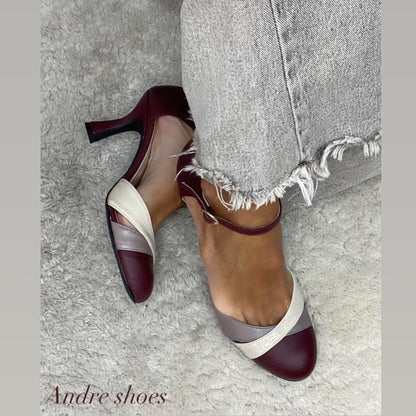 Scarpina artigianale bordeaux