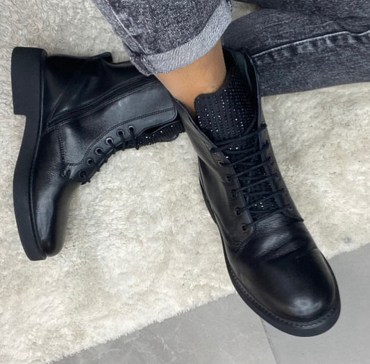 Cristine Mara 2 Anfibio linguetta strass nero