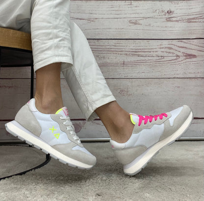 Sun68 Ally Solid 0162 Bianco/Fuxia Fluo
