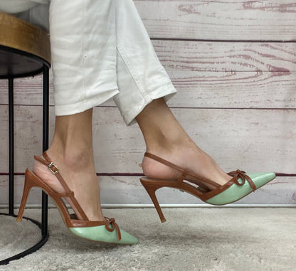 Helena Slingback k4537 Green/Brown