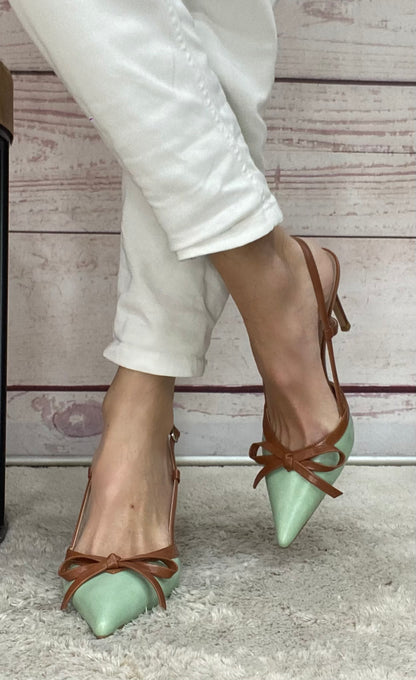 Helena Slingback k4537 Green/Brown