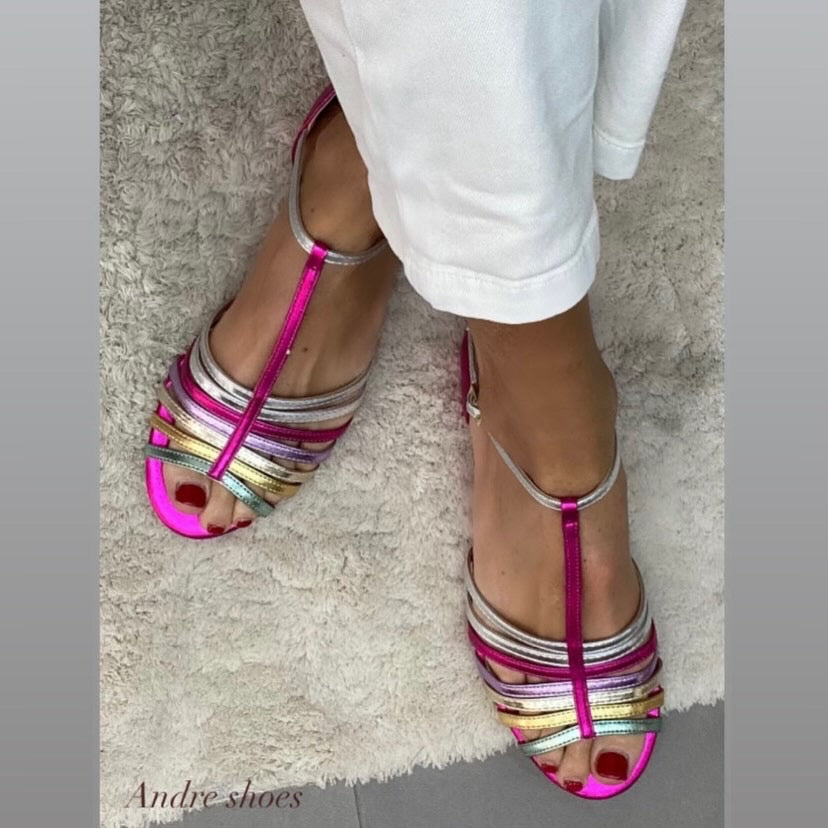 Milano Sandalo gabbietta multi fucsia