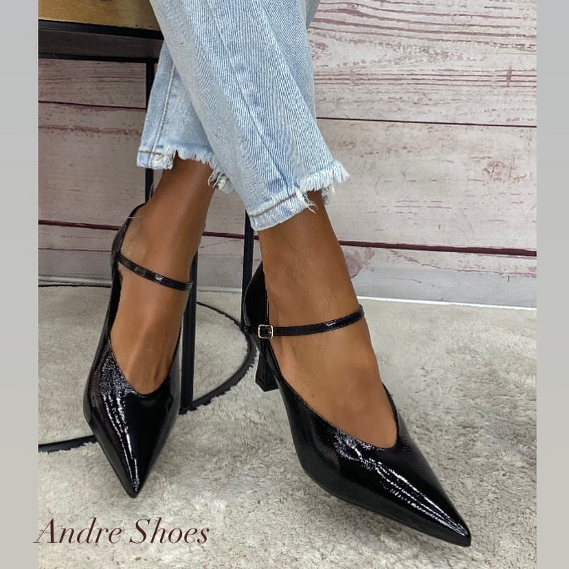 M.Unique Décolleté nero cinturino