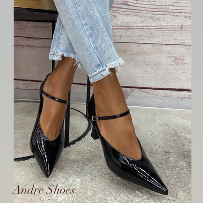M.Unique Décolleté nero cinturino