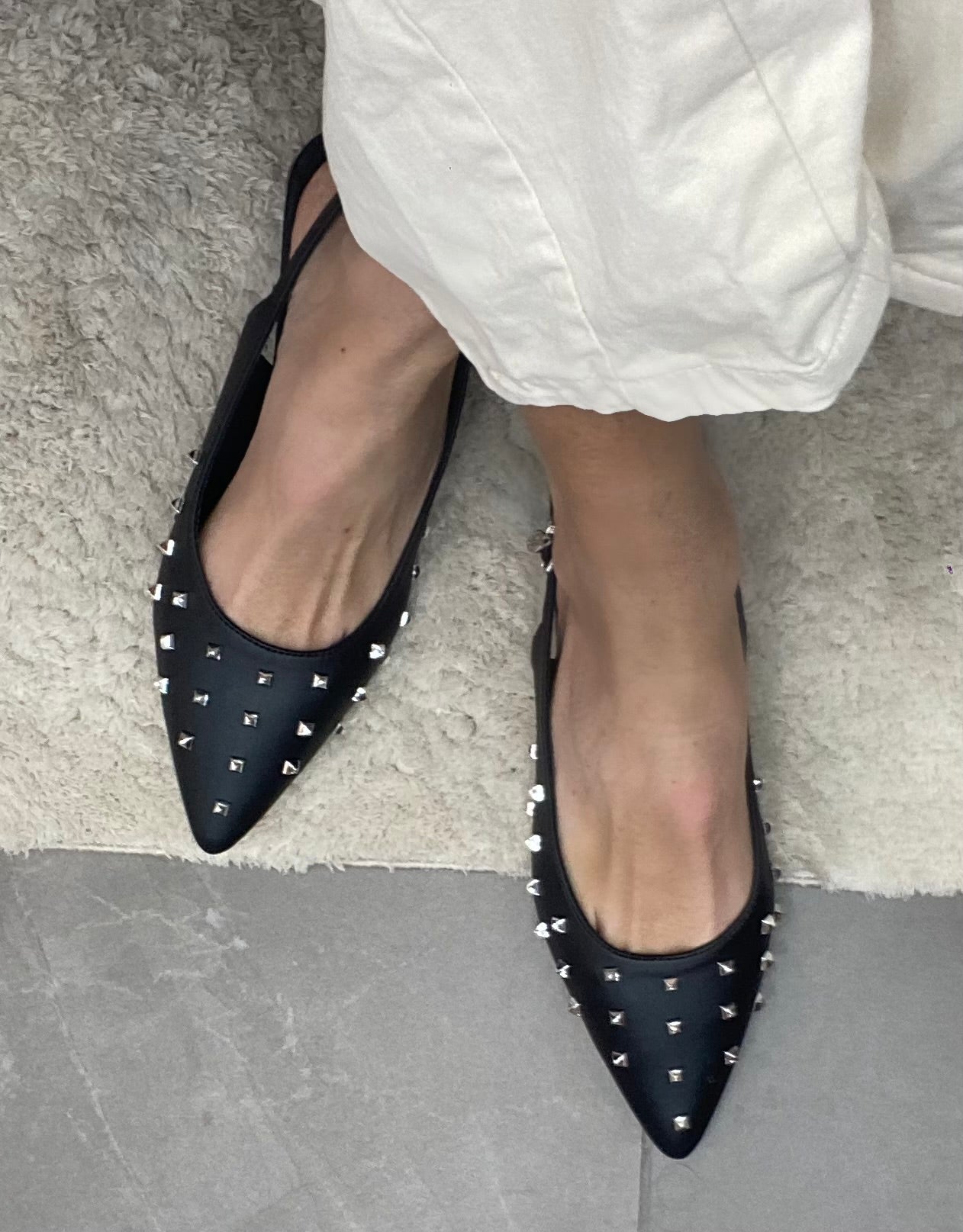 Xti ballerina borchiette argento