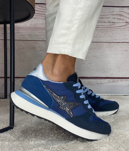 Sun68 Stargirl Glitter logo Blu