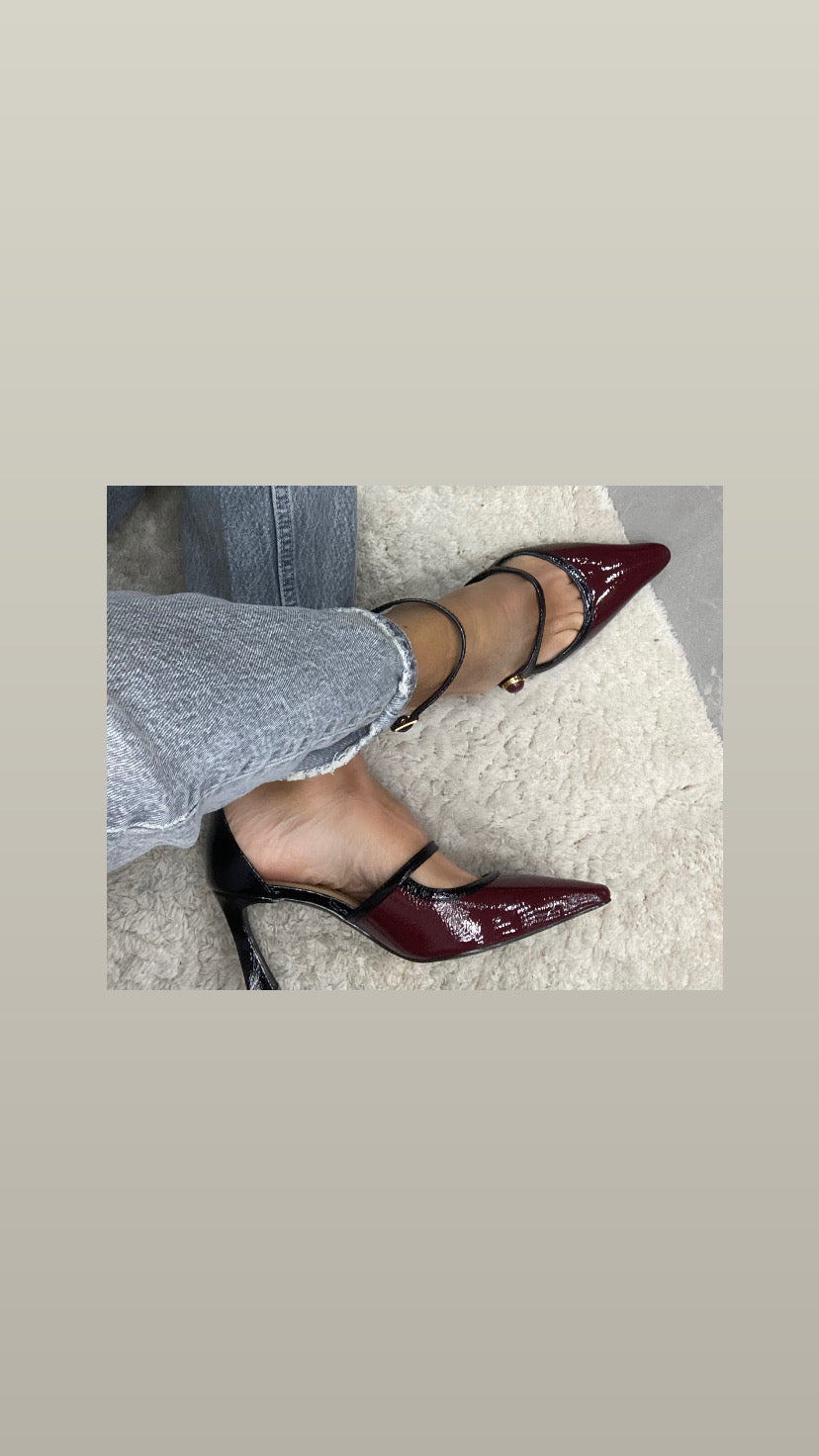M.Unique Décolleté bordeaux cinturini