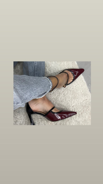 M.Unique Décolleté bordeaux cinturini
