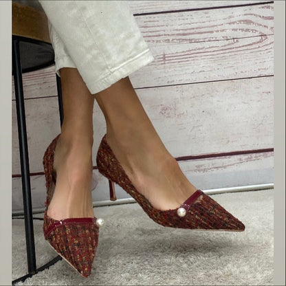 F.M. Décolleté boucle bordeaux tacco 7