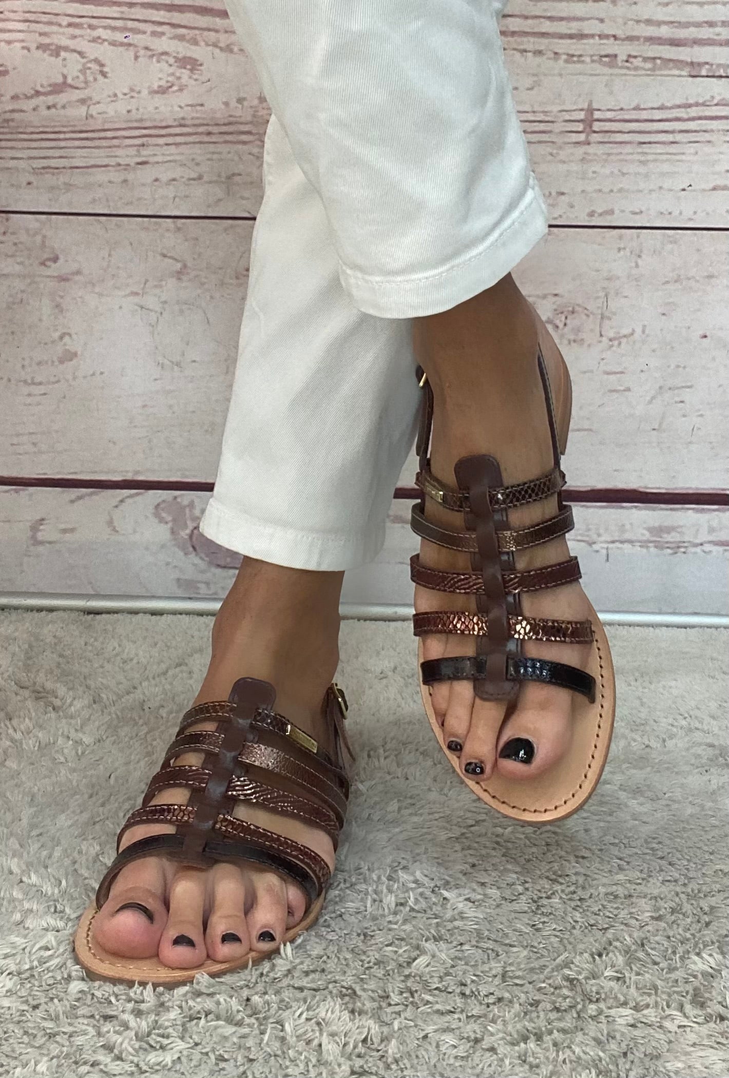 Les Tropezien sandalo gabbietta Chocolat multi