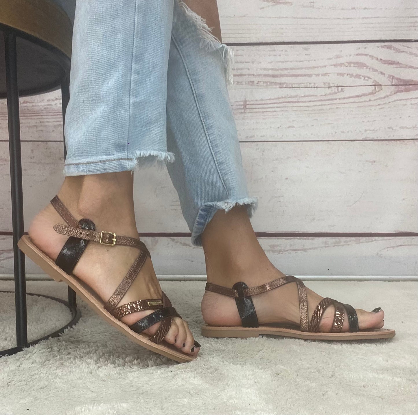 Les Tropezien sandalo incrocio  Chocolat multi